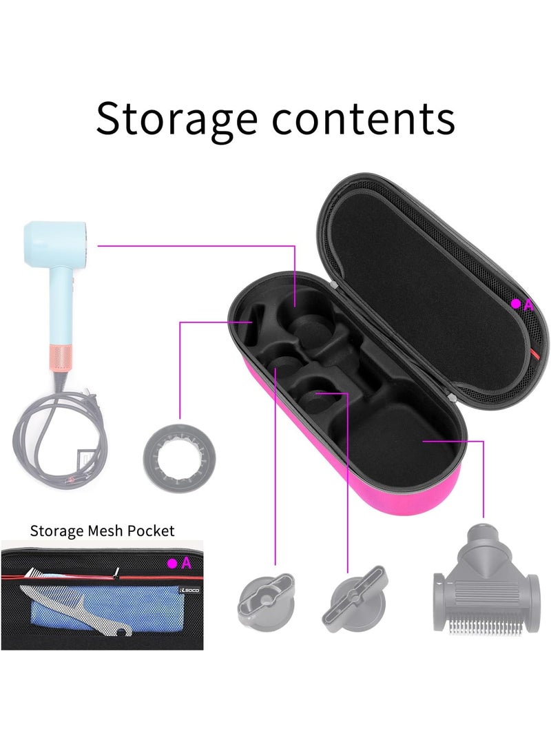 RLSOCO Hard Case for Dyson Supersonic Nural Hair Dryer,Portable Travel Storage Bag for Dyson Supersonic HD16 Hair Dryer - Fits Complete Accessories by RLSOCO - Pink (Case Only) - Image 4